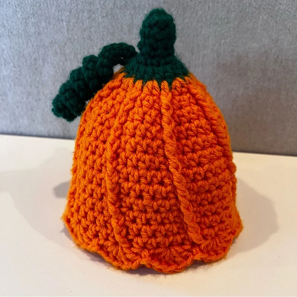 Li'l Pumpkin' Head hand knit Baby Hat pumpkin hat